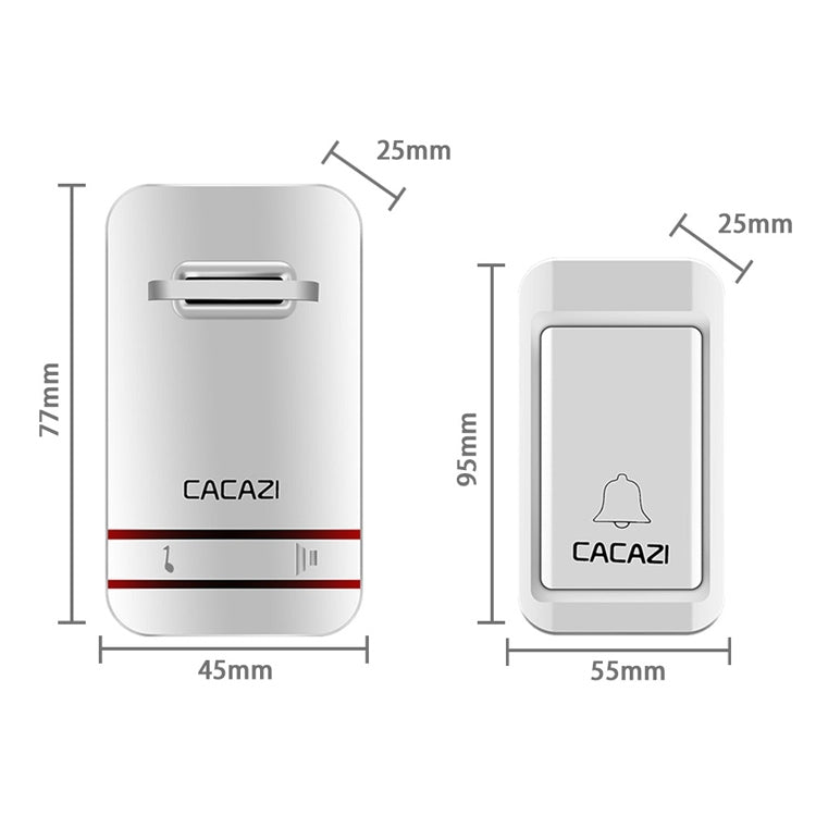 CACAZI V027G One Button Three Receivers Self-Powered Wireless Home Kinetic Electronic Doorbell, UK Plug CACAZI V027G One Button Three Receivers Self-Powered Wireless Home Kinetic Electronic Doorbell, UK Plug